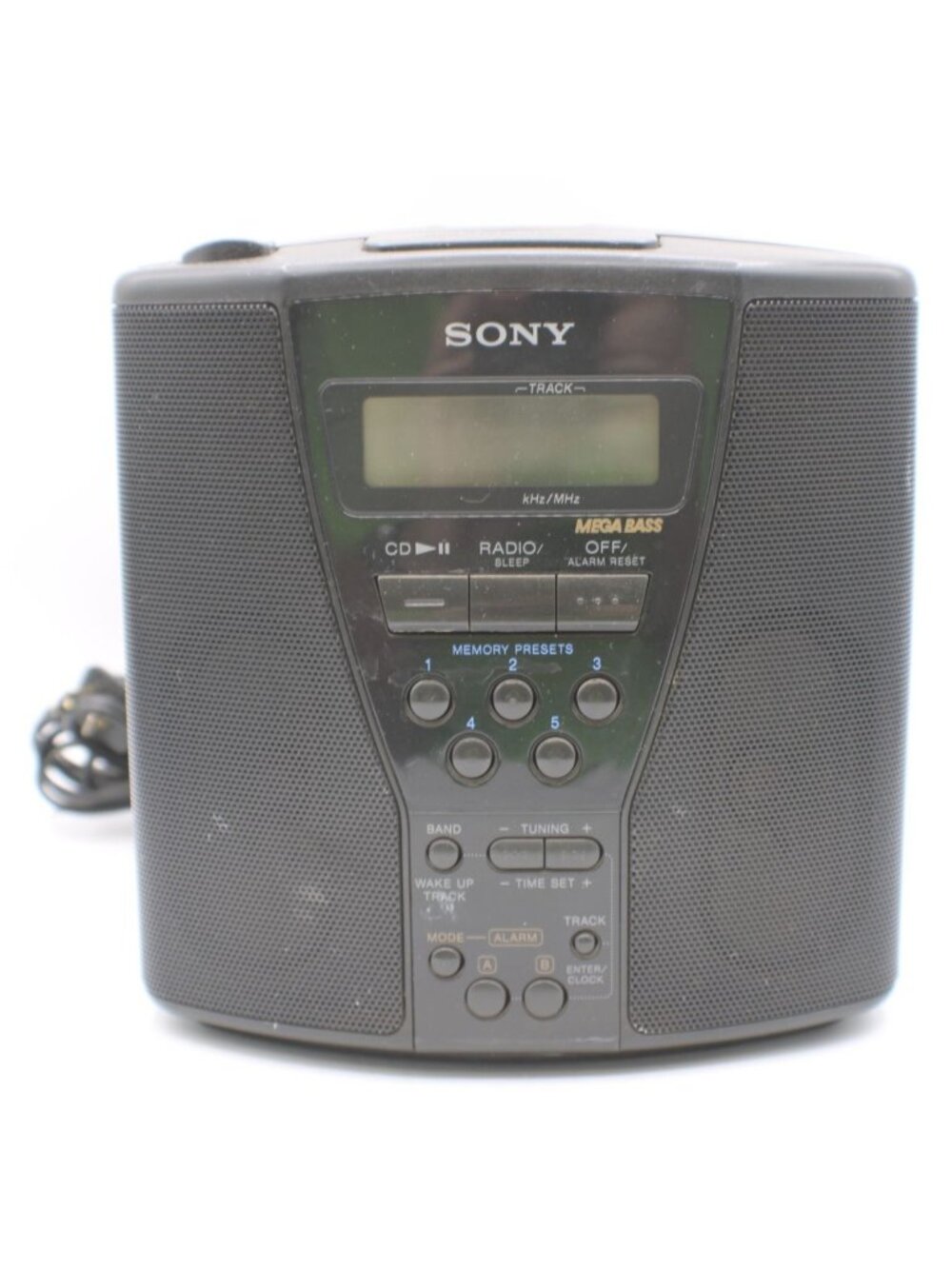 Sony Dream Machine Dual Alarm AM/FM CD Player Clock Radio ICF-CD833 Tower Design